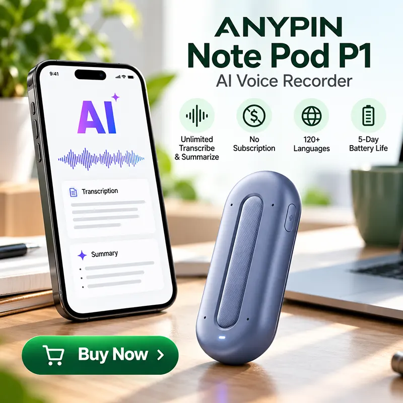 ANYpin Note Pod P1 AI Voice Recorder